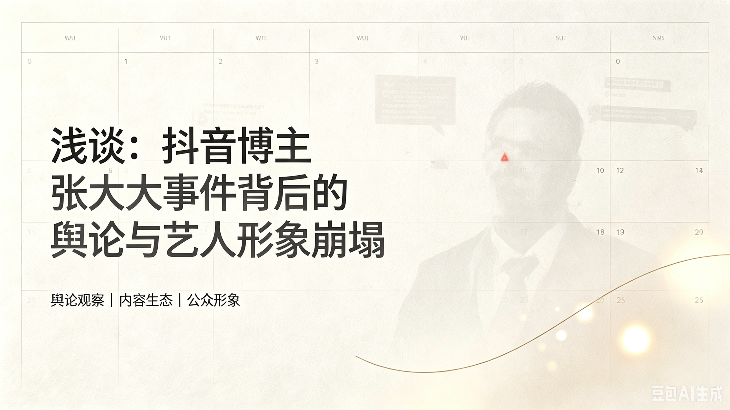 浅谈：抖音博主张大大事件背后的舆论与艺人形象崩塌